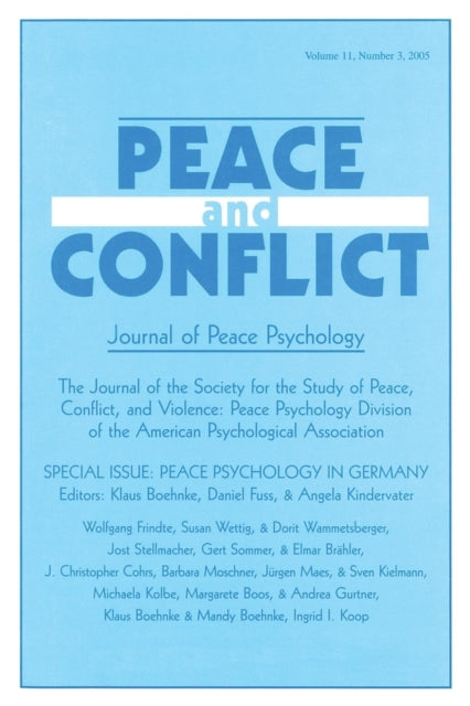 Book cover of: Peace Psychology in Germany