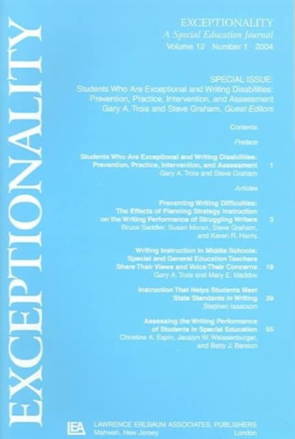 Book cover of: Students Who Are Exceptional and Writing Disabilities