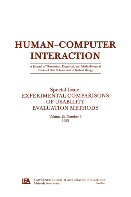 Book cover of: Experimental Comparisons of Usability Evaluation Methods