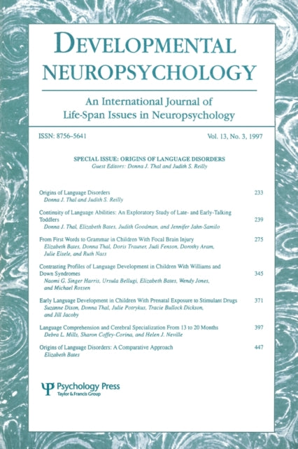 Book cover of: Origins of Language Disorders
