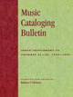 Book cover of: Music Cataloging Bulletin. By: Kathryn P. Glennan