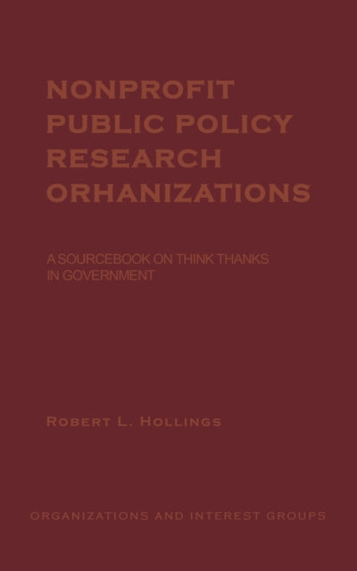 Book cover of: Nonprofit Public Policy Research Organizations