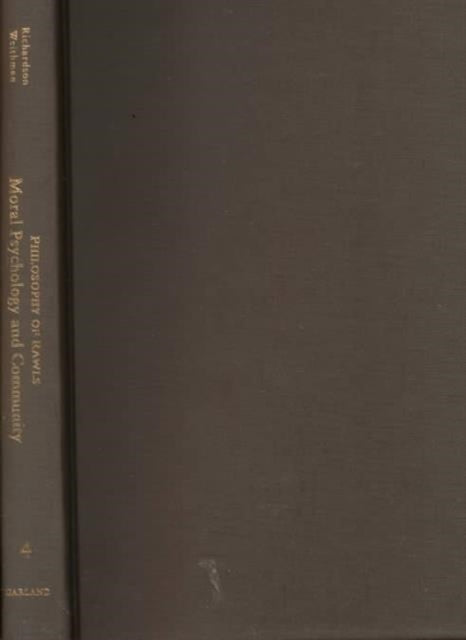 Book cover of: Moral Psychology and Community