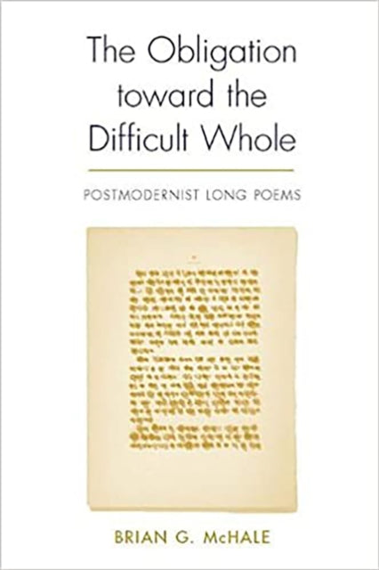 Book cover of: Obligation Toward the Difficult Whole