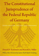 Book cover of: Constitutional Jurisprudence of the Federal Republic of Germany. By: Donald P. Kommers