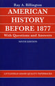 Book cover of: American History before 1877 with Questions and Answers. By: Ray Allen Billington