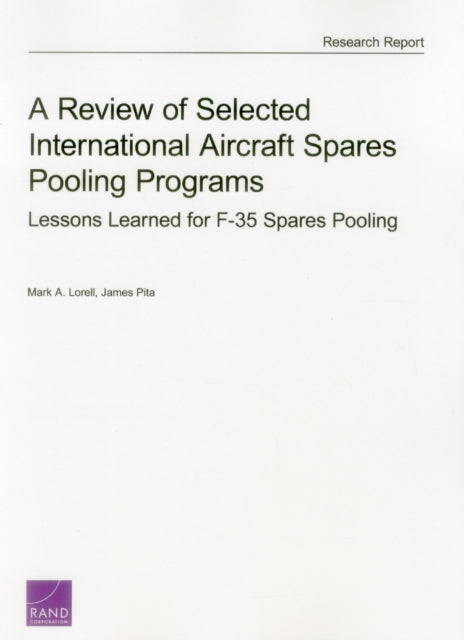 Book cover of: Review of Selected International Aircraft Spares Pooling Programs. By: Lorell