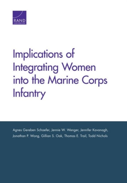 Book cover of: Implications of Integrating Women into the Marine Corps. By: Schaefer
