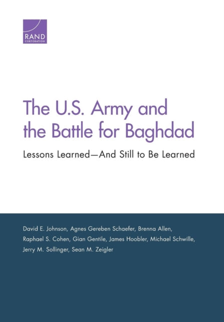 Book cover of: U.S. Army and the Battle for Baghdad. By: David E. Johnson
