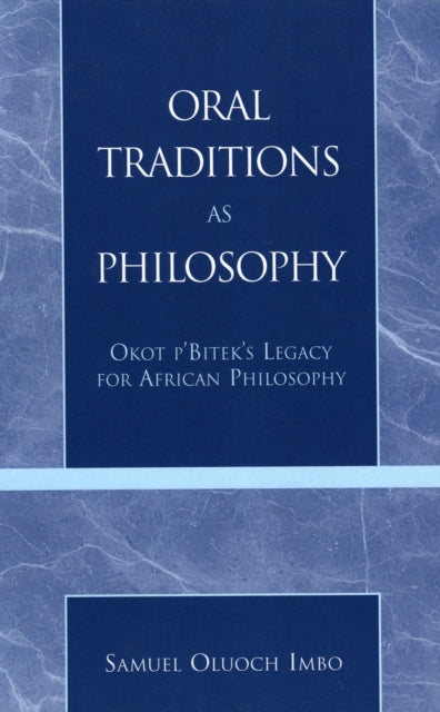 Book cover of: Oral Traditions as Philosophy