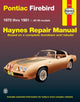 Book cover of: Pontiac Firebird (70 - 81). By: John Haynes