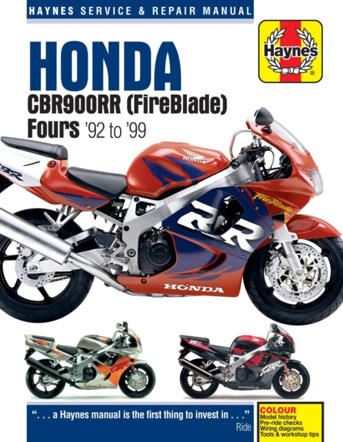 Honda CBR900RR FireBlade (92 - 99) Haynes Repair Manual 9780857339386 John Haynes