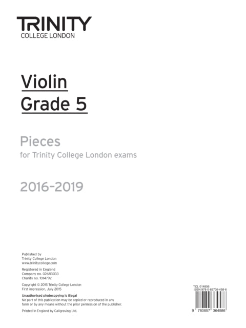 Book cover of: Violin Exam Pieces Grade 5 2016-2019