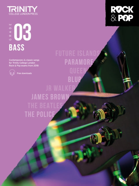 Book cover of: Trinity College London Rock & Pop 2018 Bass Grade 3. By: Hal Leonard Corp.
