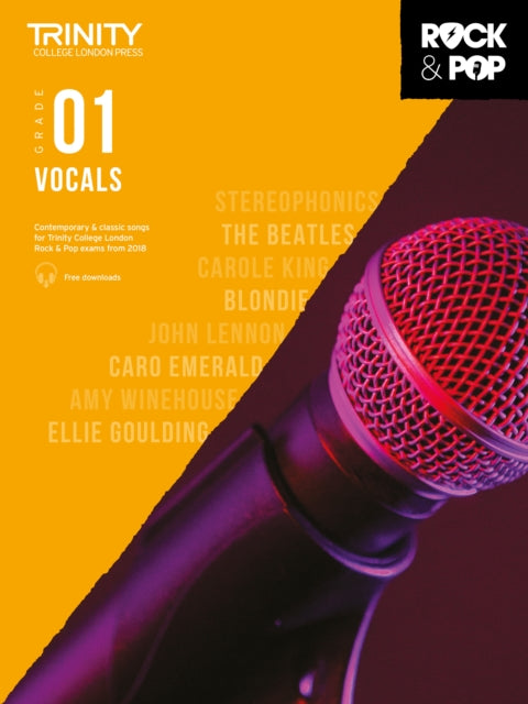 Book cover of: Trinity College London Rock & Pop 2018 Vocals Grade 1. By: Varios