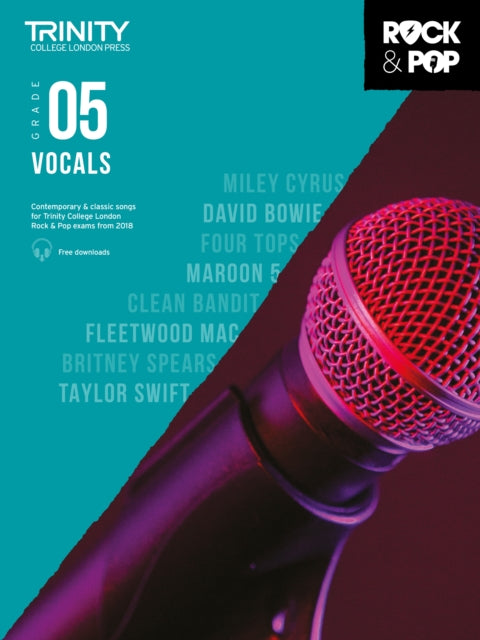 Book cover of: Trinity College London Rock & Pop 2018 Vocals Grade 5. By: Hal Leonard Corp.