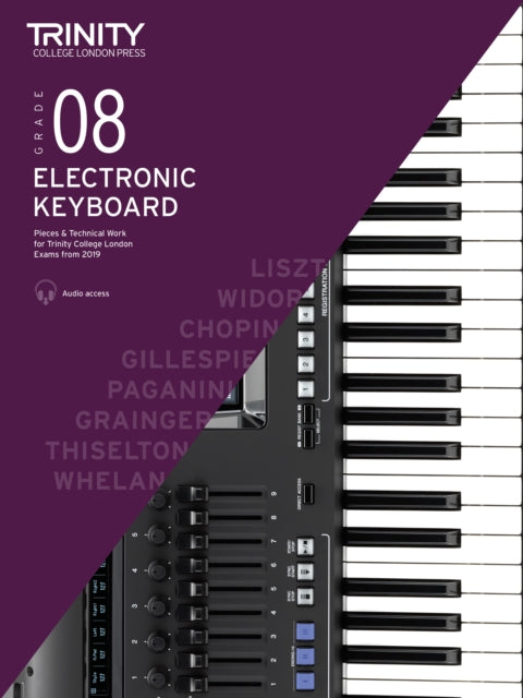 Book cover of: Electronic Keyboard Exam Pieces & Technical Work 2019-2022: Grade 8. By: Trinity College London Press