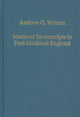 Book cover of: Medieval Manuscripts in Post-Medieval England