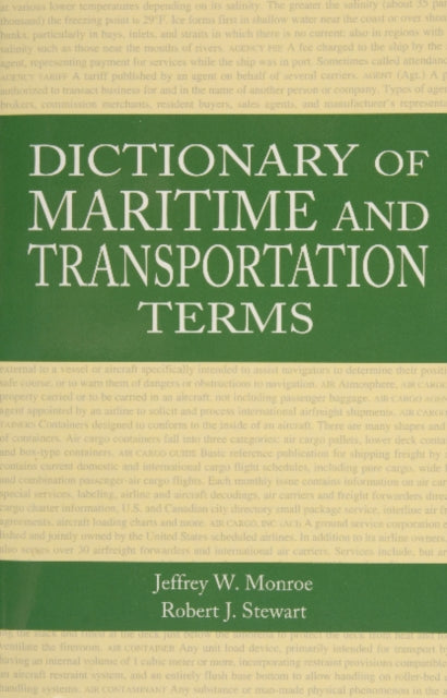 Book cover of: Dictionary of Maritime and Transportation Terms. By: Jeffrey W. Monroe, J. Monroe