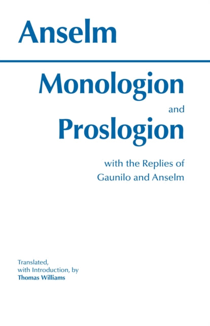 Book cover of: Monologion and Proslogion. By: Anselm