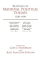 Book cover of: Readings in Medieval Political Theory: 1100-1400