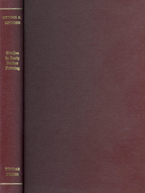 Book cover of: Studies in Early Italian Printing