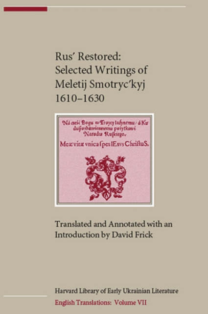Book cover of: Rus´ Restored. By: David Frick
