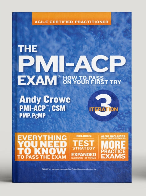 Book cover of: PMI-ACP Exam. By: Andy Crowe