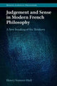 Book cover of: Judgement and Sense in Modern French Philosophy. By: Henry Somers-Hall
