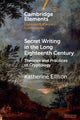Book cover of: Secret Writing in the Long Eighteenth Century. By: Katherine Ellison