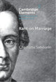 Book cover of: Kant on Marriage. By: Charlotte Sabourin