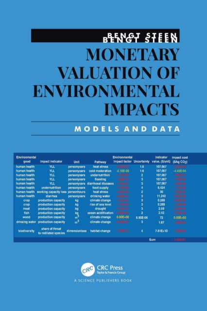 Book cover of: Monetary Valuation of Environmental Impacts. By: Bengt Steen