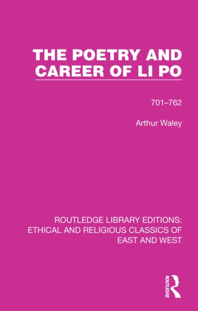 Book cover of: Poetry and Career of Li Po. By: Arthur Waley