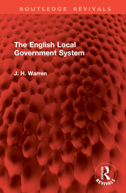 Book cover of: English Local Government System. By: J. H. Warren