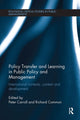 Book cover of: Policy Transfer and Learning in Public Policy and Management. By: Peter Carroll