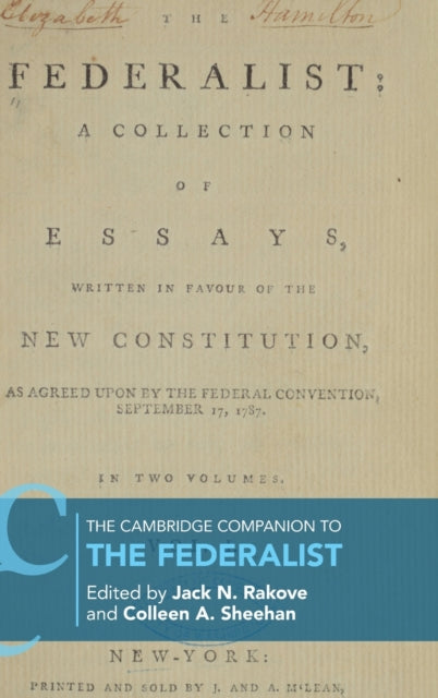 Book cover of: Cambridge Companion to The Federalist. By: Jack Rakove