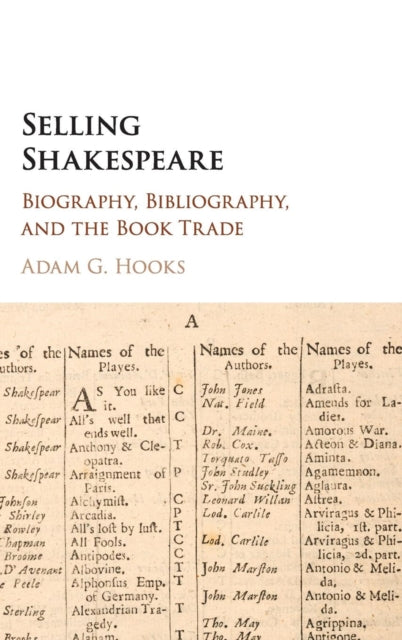 Book cover of: Selling Shakespeare. By: Adam G. Hooks