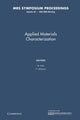Book cover of: Applied Materials Characterization: Volume 48. By: W. Katz