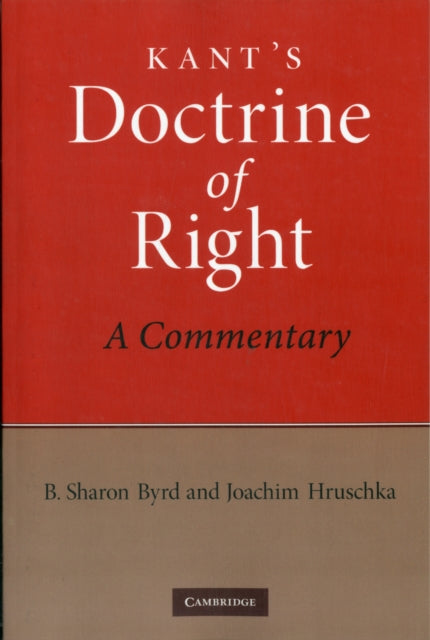 Book cover of: Kant's Doctrine of Right. By: B. Sharon Byrd