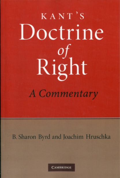 Book cover of: Kant's Doctrine of Right. By: B. Sharon Byrd