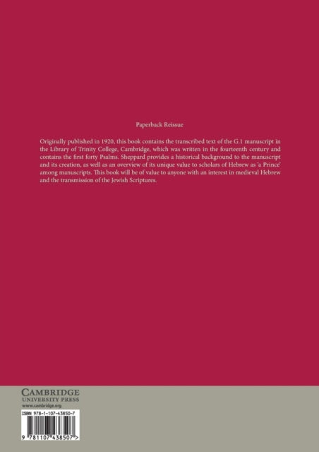 Book cover of: First Book of Psalms in the Text of G.1.