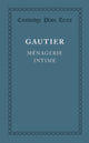 Book cover of: Menagerie intime. By: Théophile Gautier