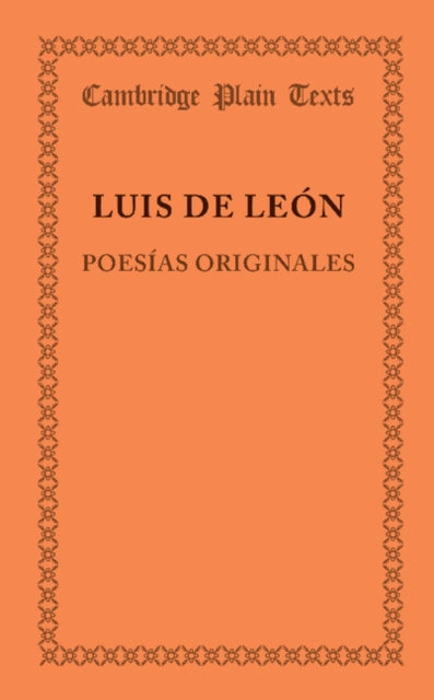 Book cover of: Poesias originales. By: Luis De Leon