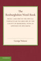 Book cover of: Roxburghshire Word-Book. By: George Watson