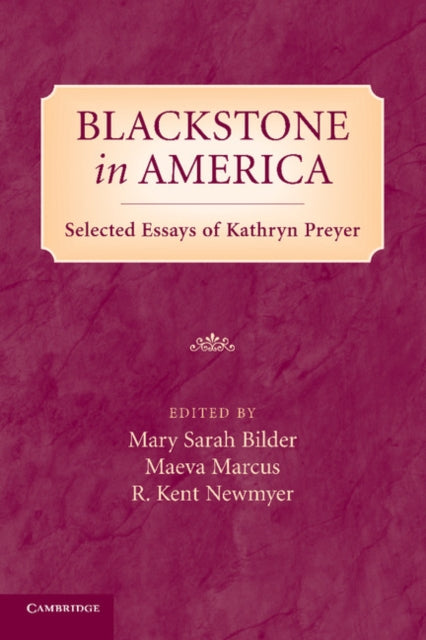 Book cover of: Blackstone in America. By: Mary Bilder