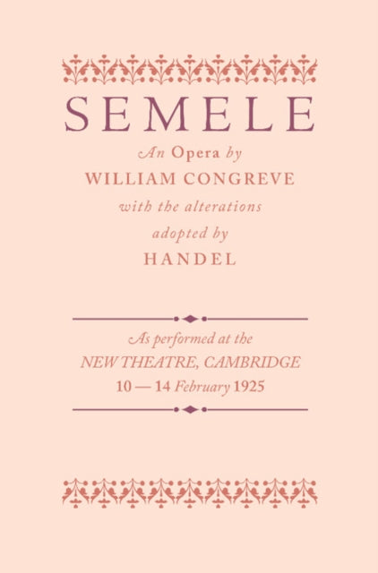 Book cover of: Semele. By: William Congreve