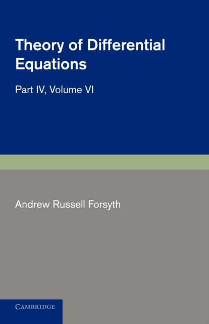 Book cover of: Theory of Differential Equations. By: Andrew Russell Forsyth