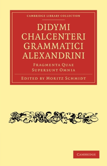 Book cover of: Didymi Chalcenteri Grammatici Alexandrini. By: Didymus Chalcenterus