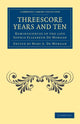 Book cover of: Threescore Years and Ten. By: Sophia Elizabeth De Morgan