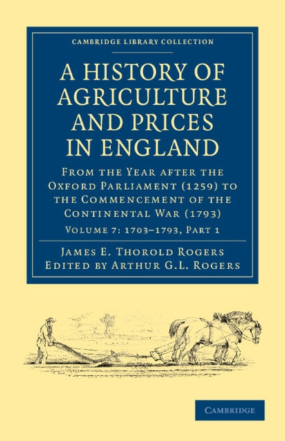 Book cover of: History of Agriculture and Prices in England. By: James E Thorold Rogers